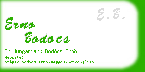 erno bodocs business card
