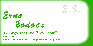 erno bodocs business card